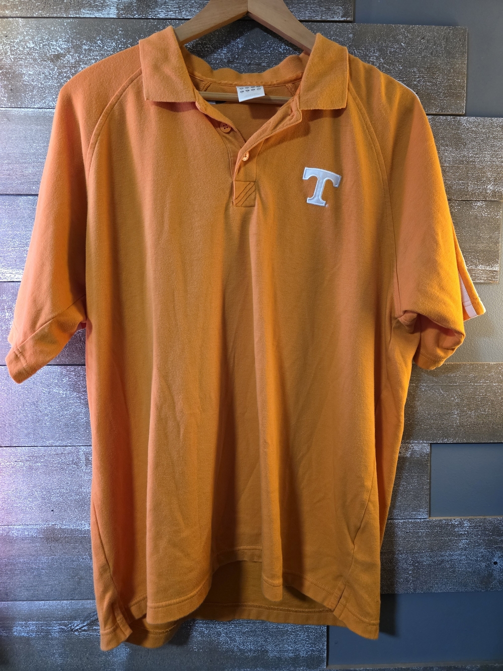 adidas Orange Polo Shirt with White 'T' Patch